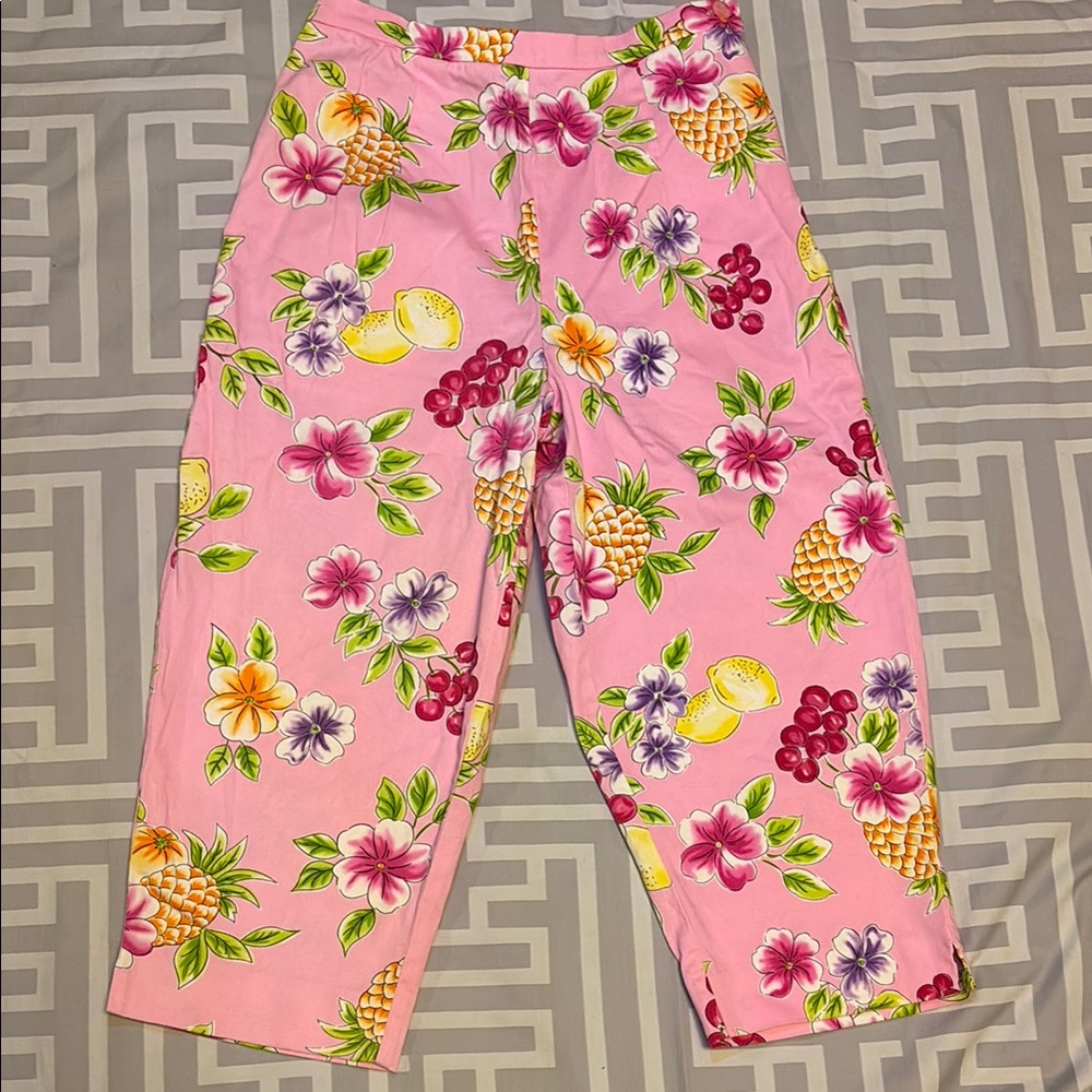 Briggs New York High Rise Pink and Yellow Jeans